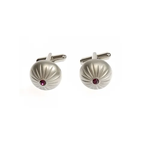 Brushed Finished Domed Cufflinks - Unboxed x 6