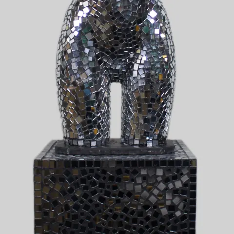 Mirrored Mannequin Torso on Pedestal