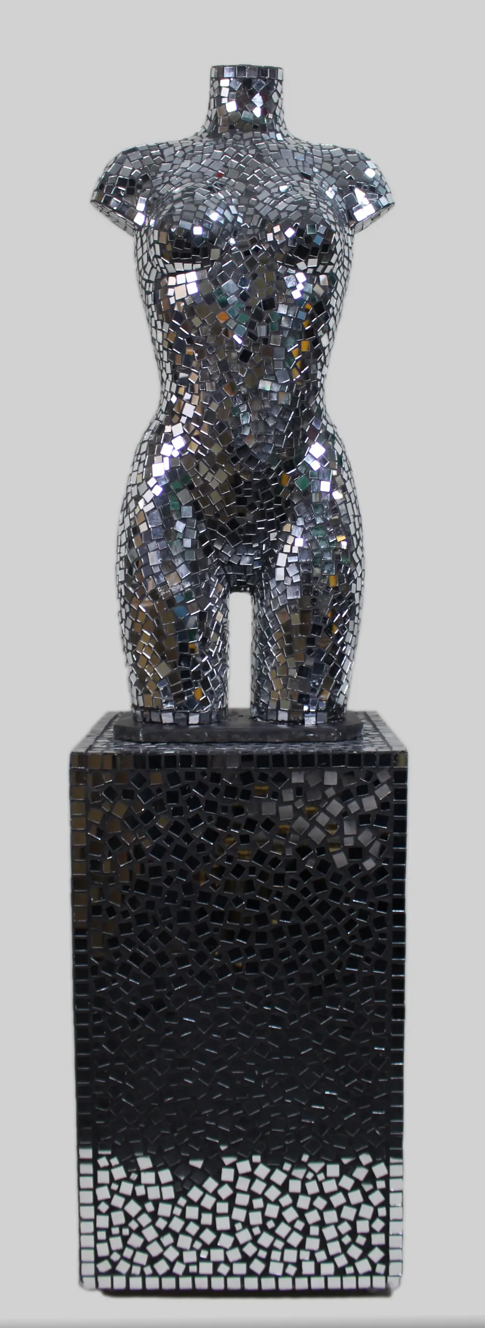Mirrored Mannequin Torso on Pedestal