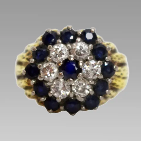 Sapphire & Diamond 18ct Cluster Ring