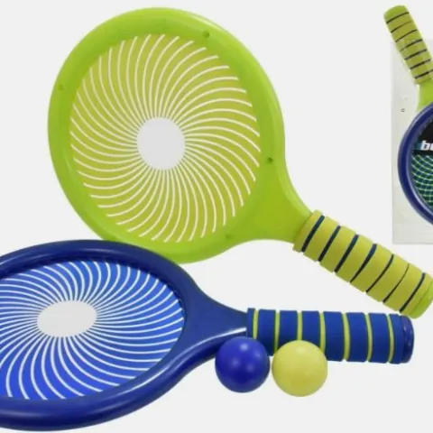 Kids Boom Boomer Foam Handled Racket Bat Set Kids Tennis Fun Outdoor Ball Games