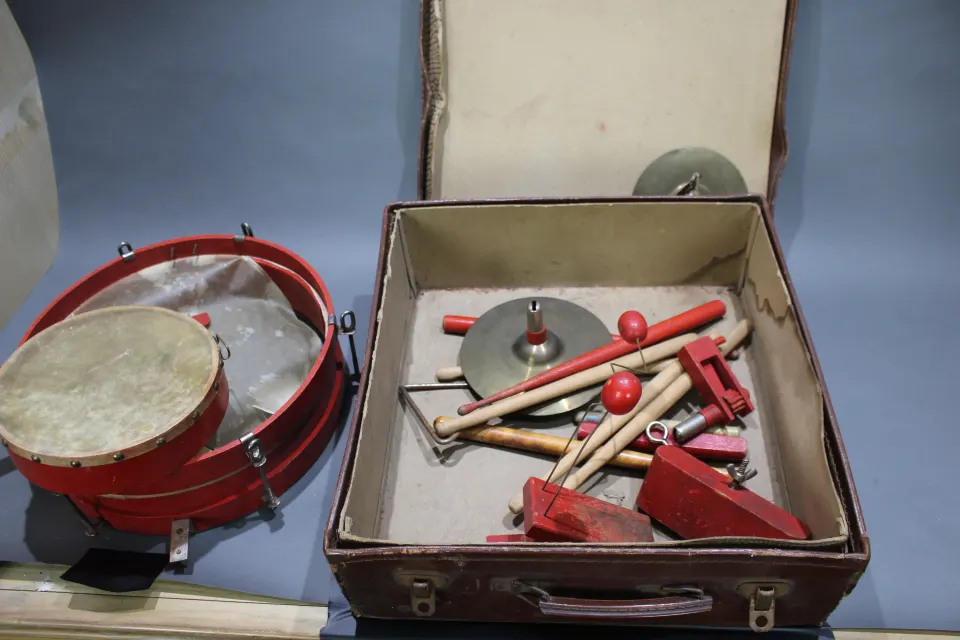 Old Cased Drum & Assorted