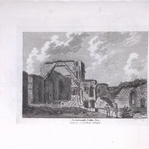 Cumbria Cockermouth Castle Francis Grose Rare 240 Years-Old Copper Engraving-2