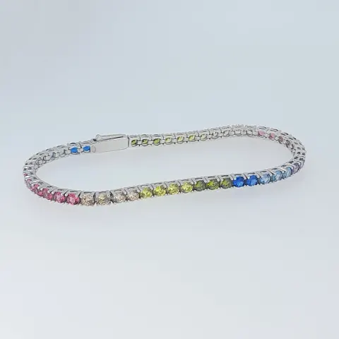 Silver 925 Rainbow CZ Set Bracelet