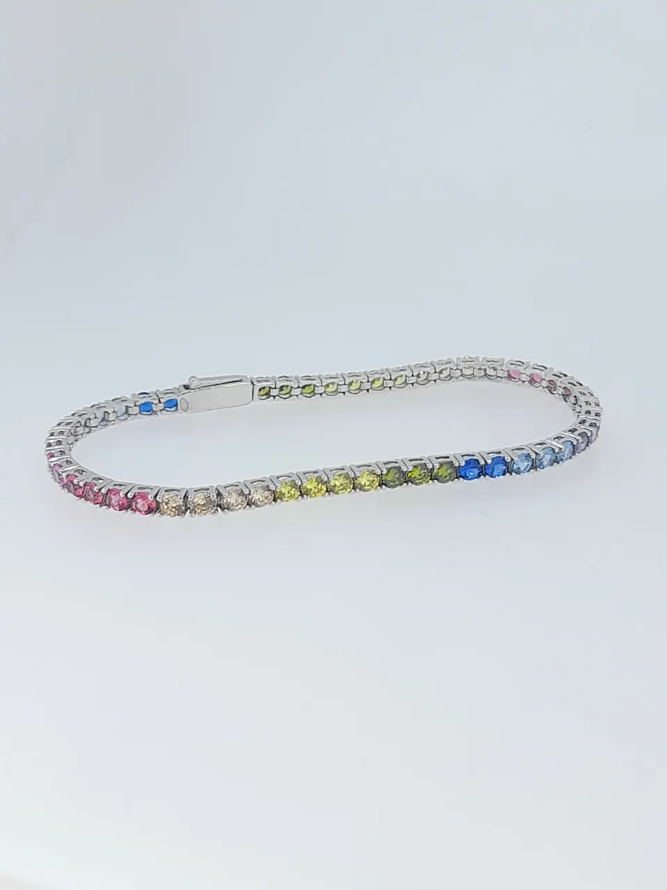 Silver 925 Rainbow CZ Set Bracelet