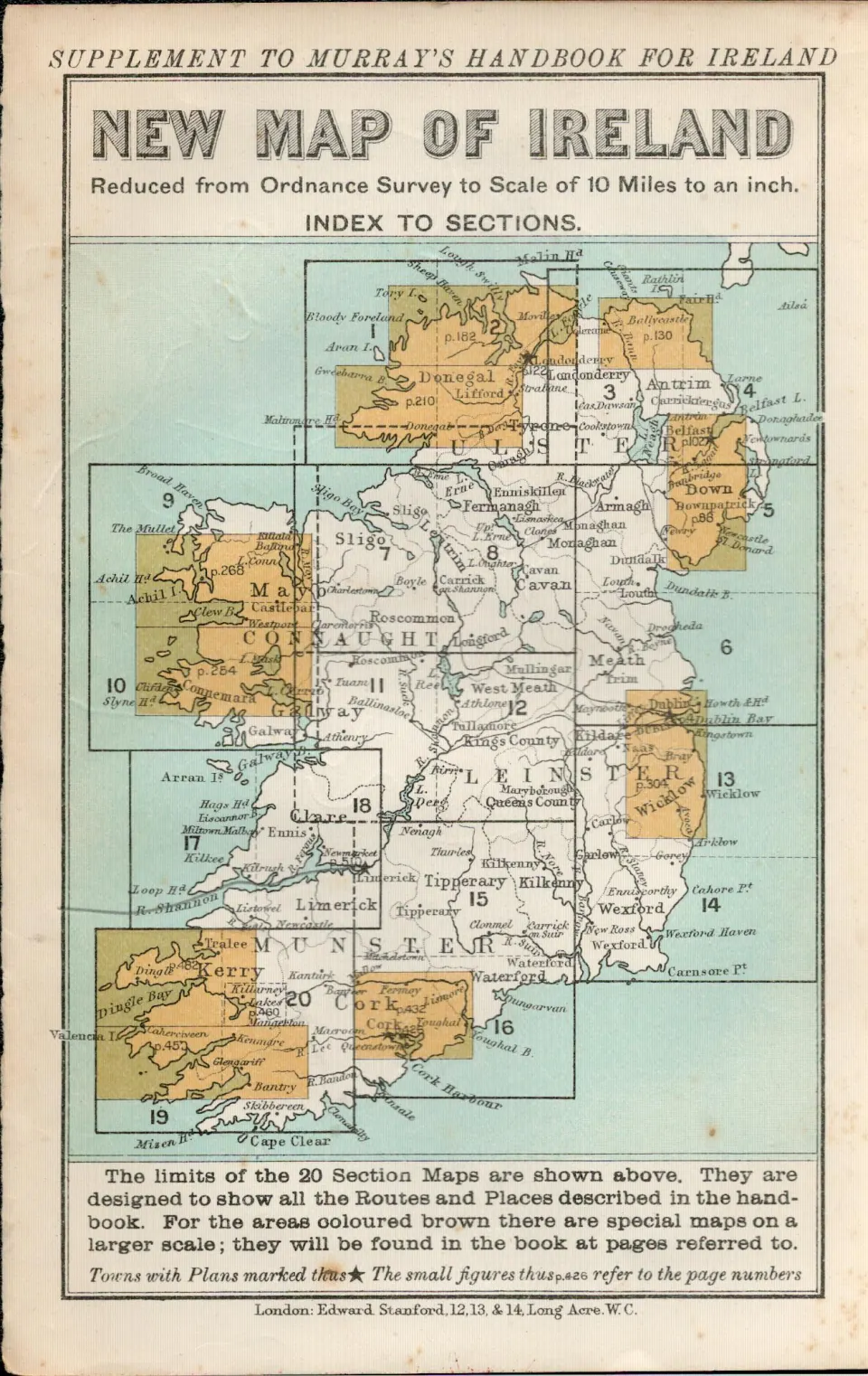 Ordinance Survey Ireland  Antique Map.