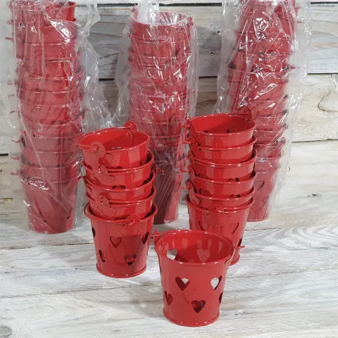 Pack of 48 Black Decorative Pales with heart cut-out decoration. Approx 52mm high.   Rrp £144