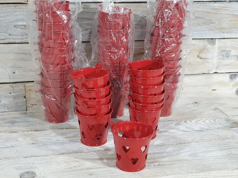 Pack of 48 Black Decorative Pales with heart cut-out decoration. Approx 52mm high.   Rrp £144