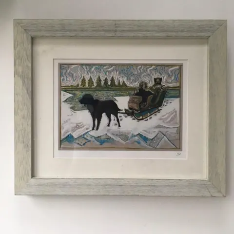 Billy Childish(b1959)'Dog Sleigh' Signed, Editioned, Pigment Print, Framed, 2013