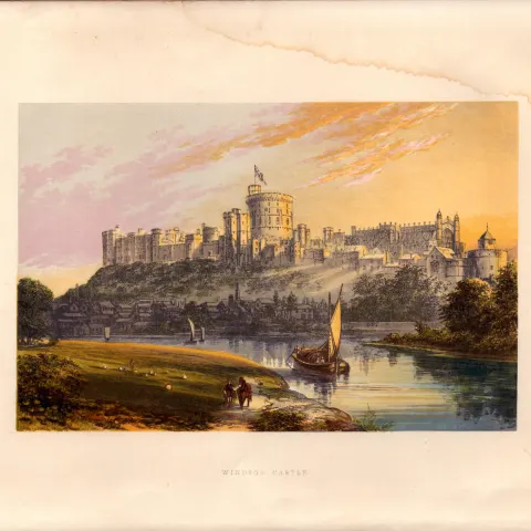 Windsor Castle Berkshire Gilt-Edge Coloured Antique Book P