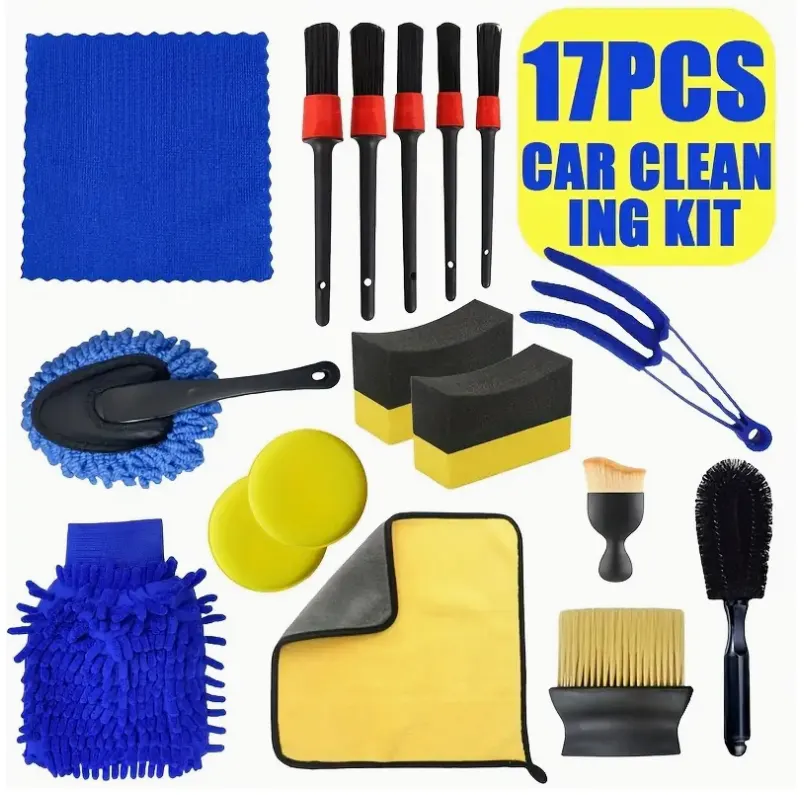 17-Piece Car Detailing Kit – Complete Interior & Exterior Cleaning Set