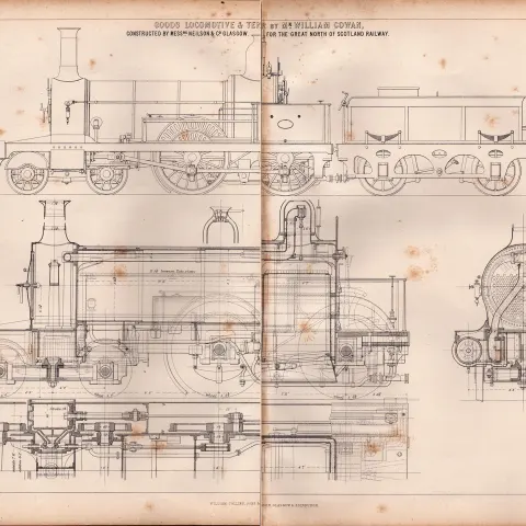 Goods Locomotive Tenders Great North of Scotland Railway Antique Diagram-27.