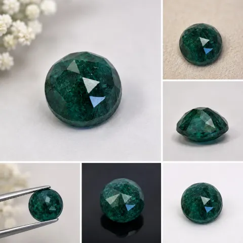 Treated Emerald 2.47ct Round Rose Cut Loose Gemstone