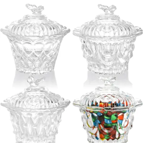 2 x Sets of 4 Candy Dishes with Lids