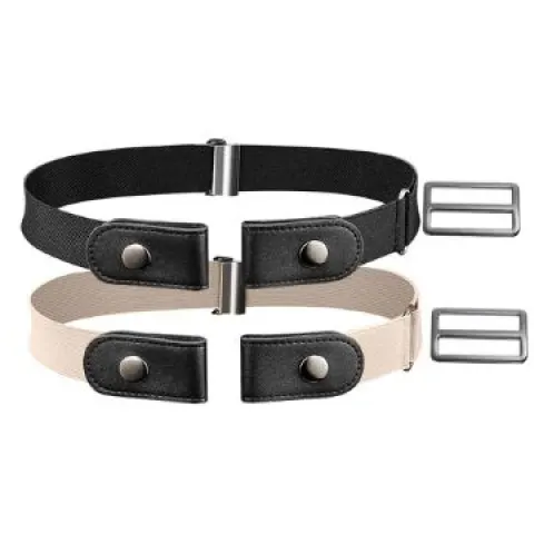 14 x 2 Pieces Adjustable No Buckle Belts for Women Lb42