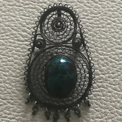ISRAEL Vintage Sterling Silver filigree w/ Dangles Pendant or Brooch Pin