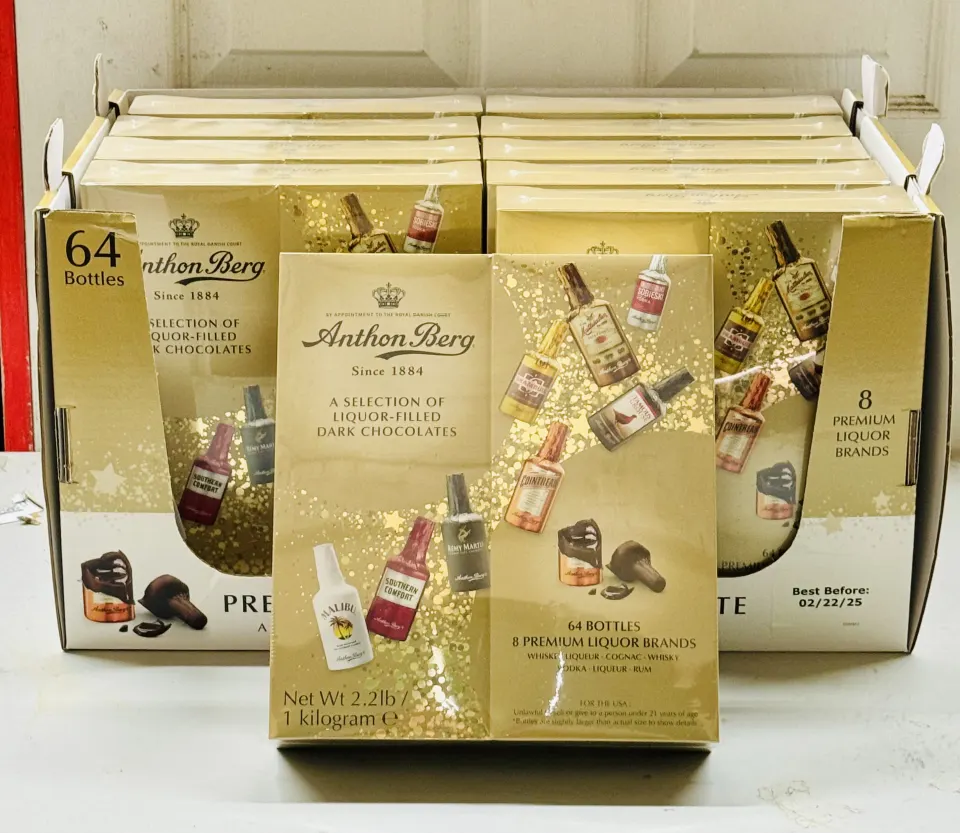 10 x Anthon Berg Chocolate Liqueurs 64 Bottles 1000g New Sealed BBE Feb 2025