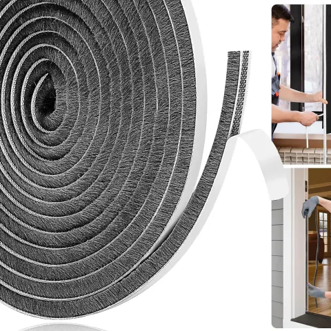 9 x Brush Door Draft Excluder Tape, Draught Excluder for Windows, 5Meters RRP £102.60 L9b