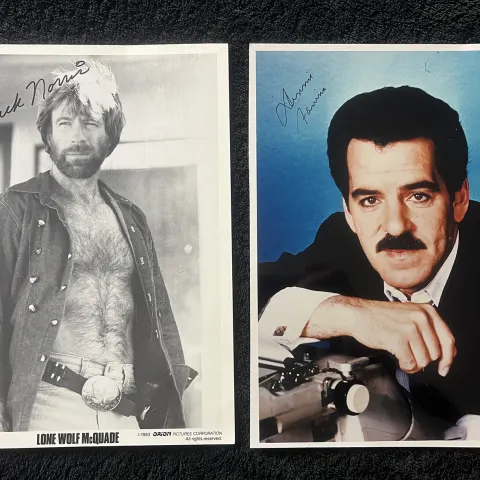Chuck Norris & Dennis Farina Signed