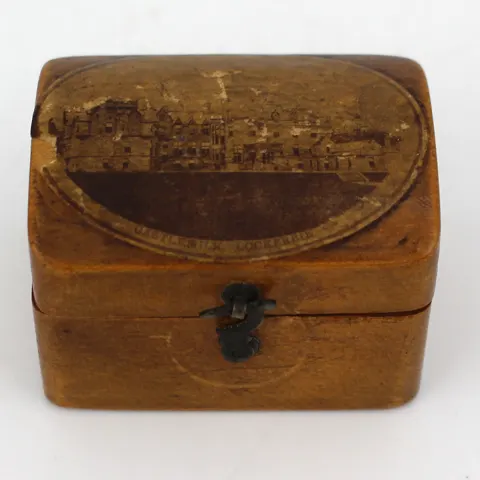 Antique Mauchline Ware Miniature Box Castlemilk Lockerbie