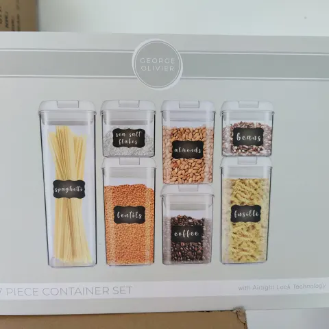 GEORGE OLIVER SET OF 7 PREMIUM VACUM SEAL STORAGE CONTAINERS (RRP £40)