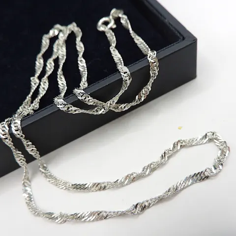 Made In Italy 925 Silver Chain Necklace New With Gift Pouch