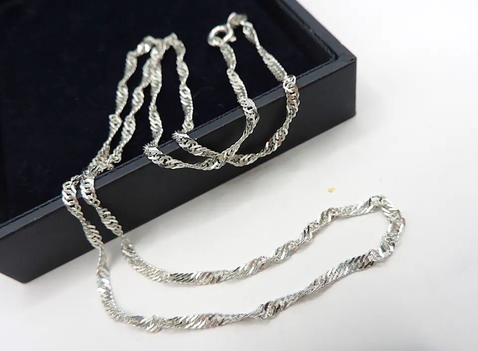 Made In Italy 925 Silver Chain Necklace New With Gift Pouch