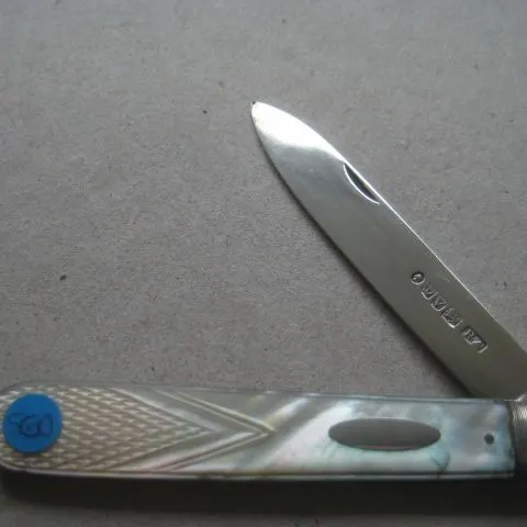 Victorian Mother of Pearl Hafted Silver Bladed Folding Fruit Knife