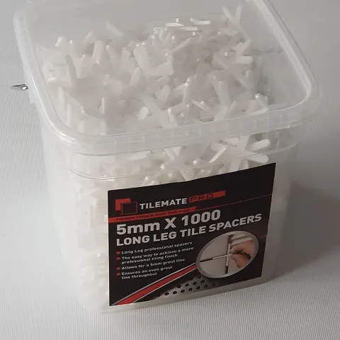 1000 x Tilemate Pro - Long Leg Tile Spacers (5mm X 35mm x 35mm)