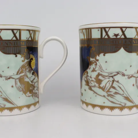 Pair of Royal Worcester Millennium Tankards