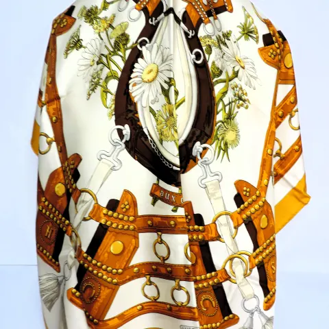 HERMÈS Silk Scarf Aux Champs by Cathy Latham circa 1970's