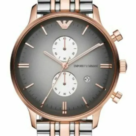 Emporio Armani AR1721 Men's Gianni Two Tone Rose Gold & Silver Chronograph Watch