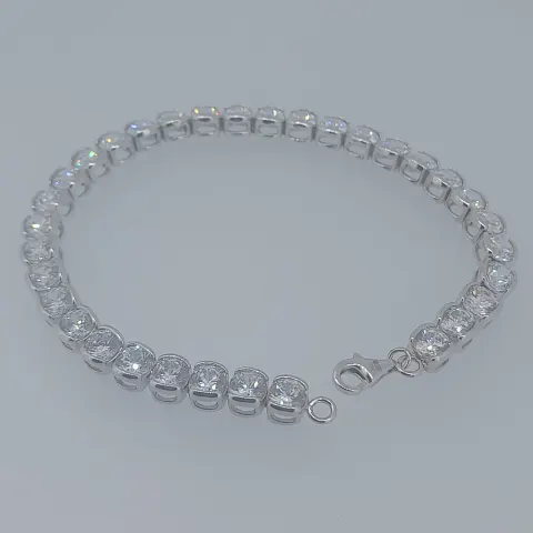 Silver CZ Set Dress Bracelet