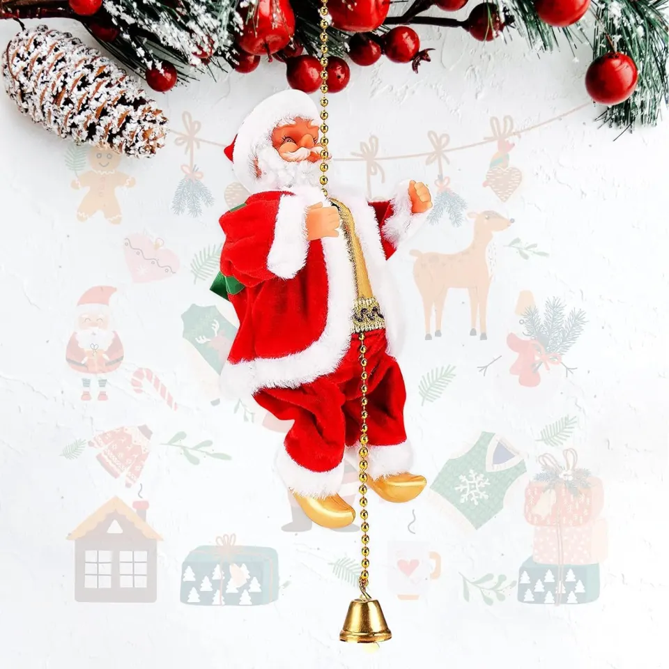 Climbing Santa Claus on Rope Musical Toy