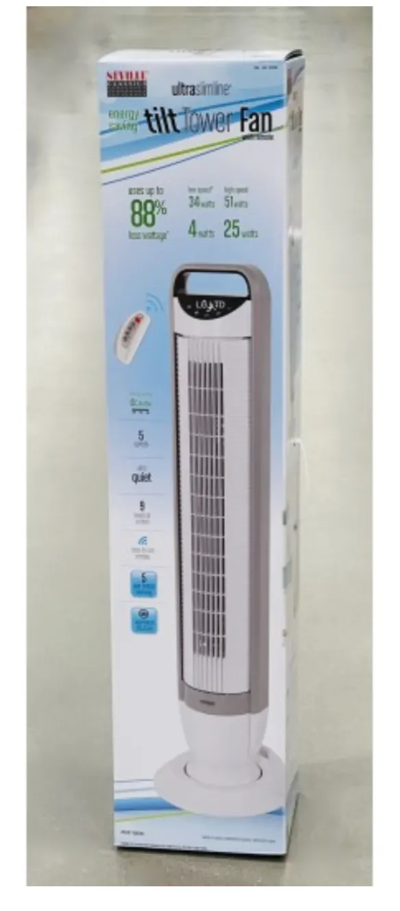 Seville Ultra Slimline Tower Fan White EHF10202K New Sealed Box