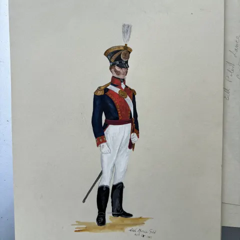 Vintage Watercolour Book Illustration ? Noel Gold "The Alive Hero" Royal Artillery Officer