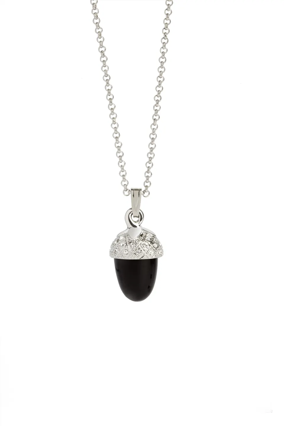 Onyx Acorn Pendant - Finished With A Swarovski Crystal Shell - Unboxed x 5