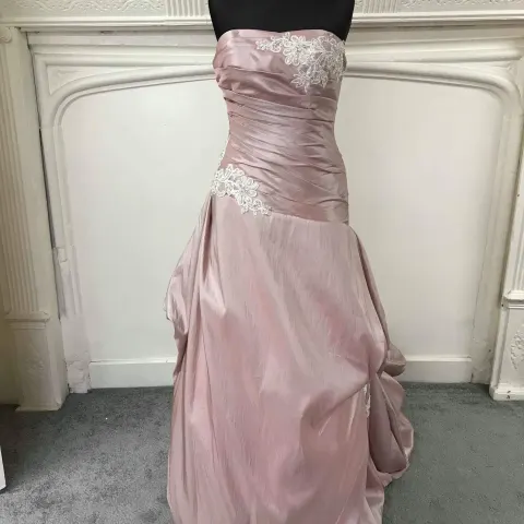 Elegance Wedding dress in pink taffeta.  RRP £1,195 size 12