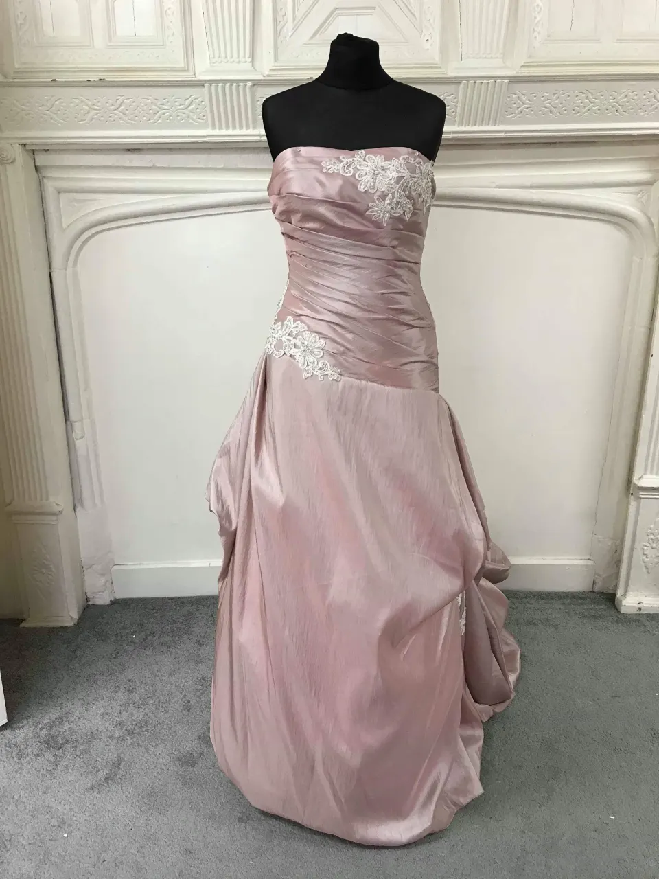 Elegance Wedding dress in pink taffeta.  RRP £1,195 size 12