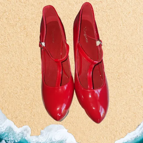 Erogance Extreme Red Platform Shoes UK 8 RRP £129.00