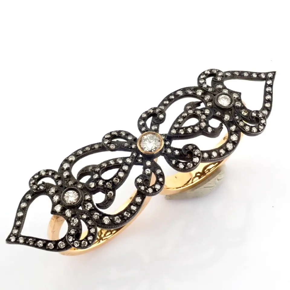 18K rose gold diamond ring