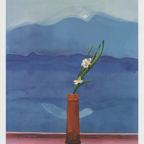 David Hockney 'Mount Fuji and Flowers' 2016. Certificate of Provenace.