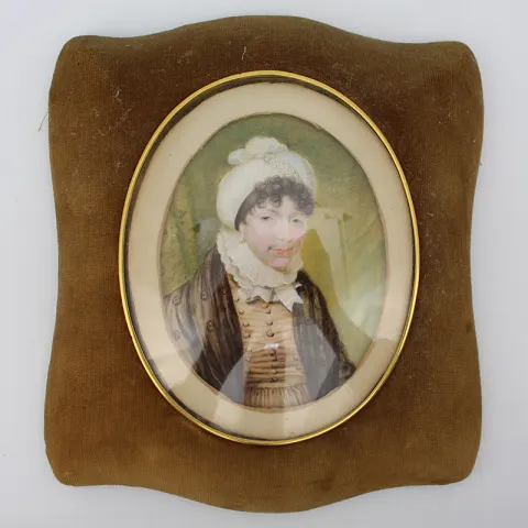 Fine Antique Miniature in Velvet Frame