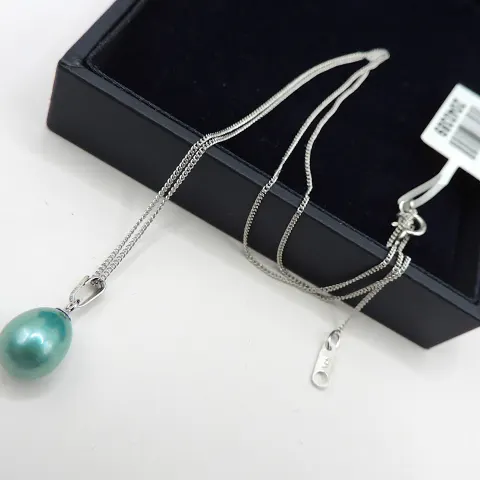 Sterling Silver Cultured Pearl Necklace New With Gift Pouch
