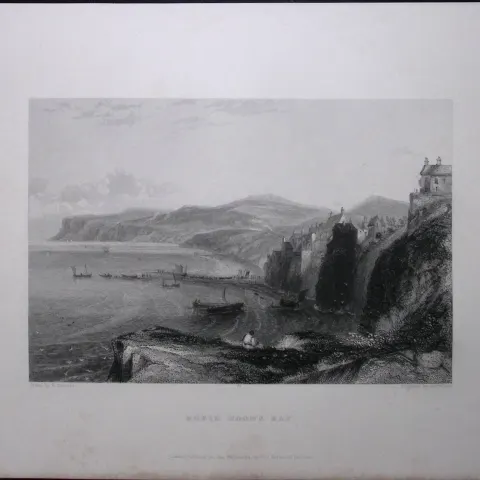 Burlington Quay Yorkshire WH Bartlett 183 Years-Old Antique Steel Engraving-36