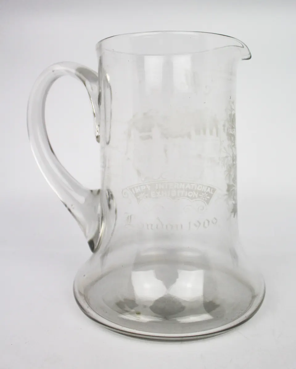 Edwardian Imperial International Exhibition London Glass Tankard