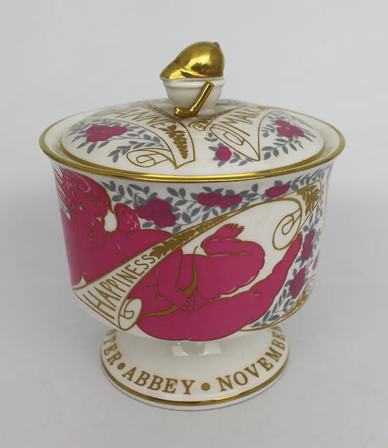 Coalport Commemorative Princess Anne Marriage Vase & Cover