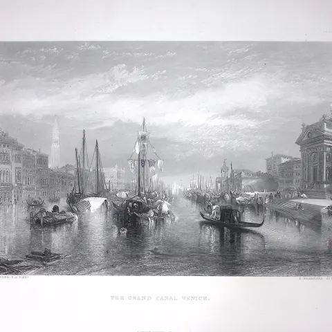 J.M.W Turner The Grand Canal Venice Antique Steel Engraving-23-TR