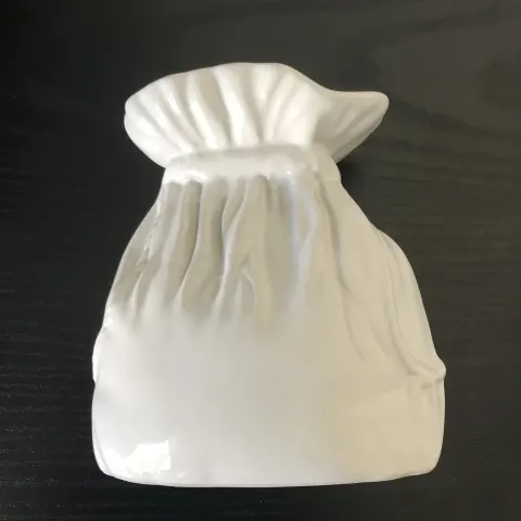 Elpa Alcobaca Portugal White Porcelain "Bag" Vase 1960's