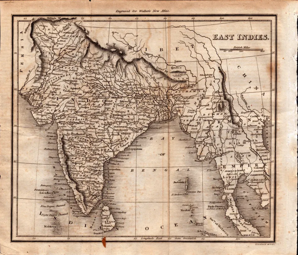 East Indies  200 Years Old George VI Antique J Walker 1822 Map.